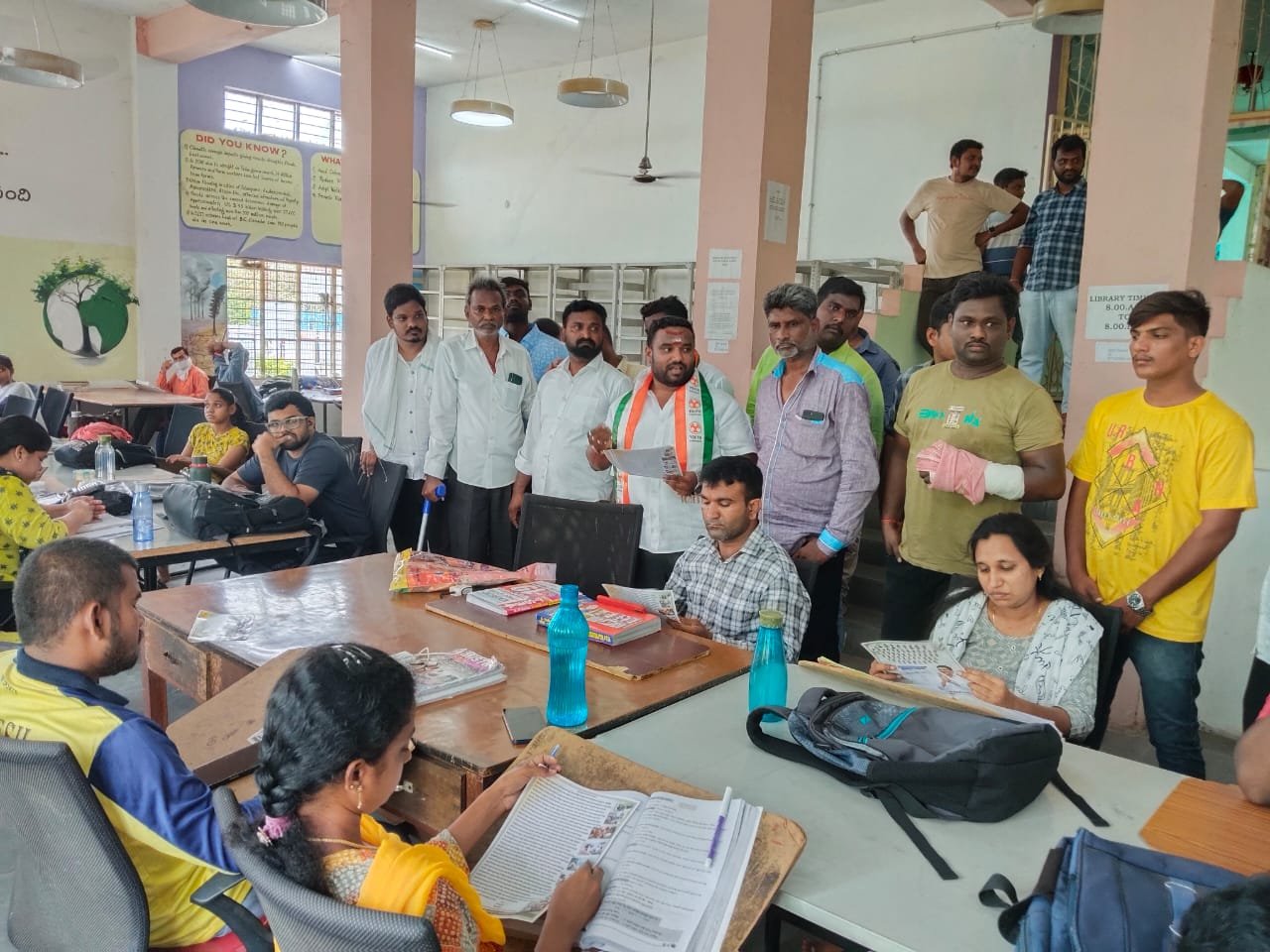 Youth Congress campaign in library