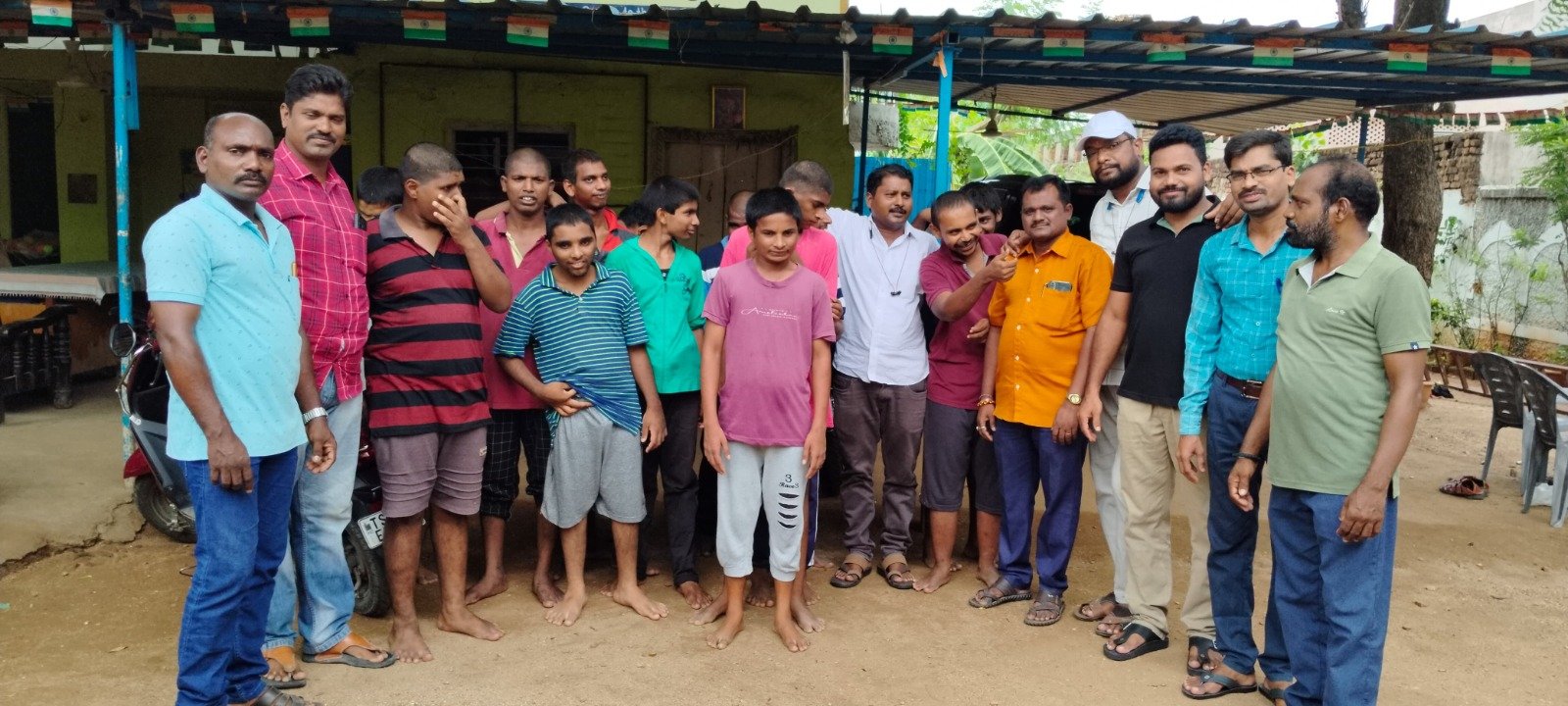Distribution of fruits at Athi Divyang Ashram