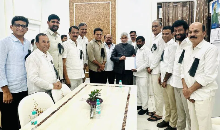 Brs Mlas Met Speaker Gaddam Prasad Kumar In Assembly